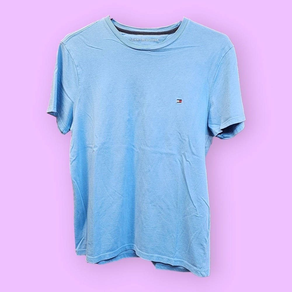 Tommy Hilfiger Blue Short‎ Sleeve Shirt Size Small Mens Preowned